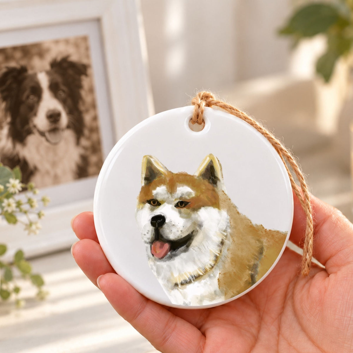 Akita Dog Ceramic Ornament - MerikaArt