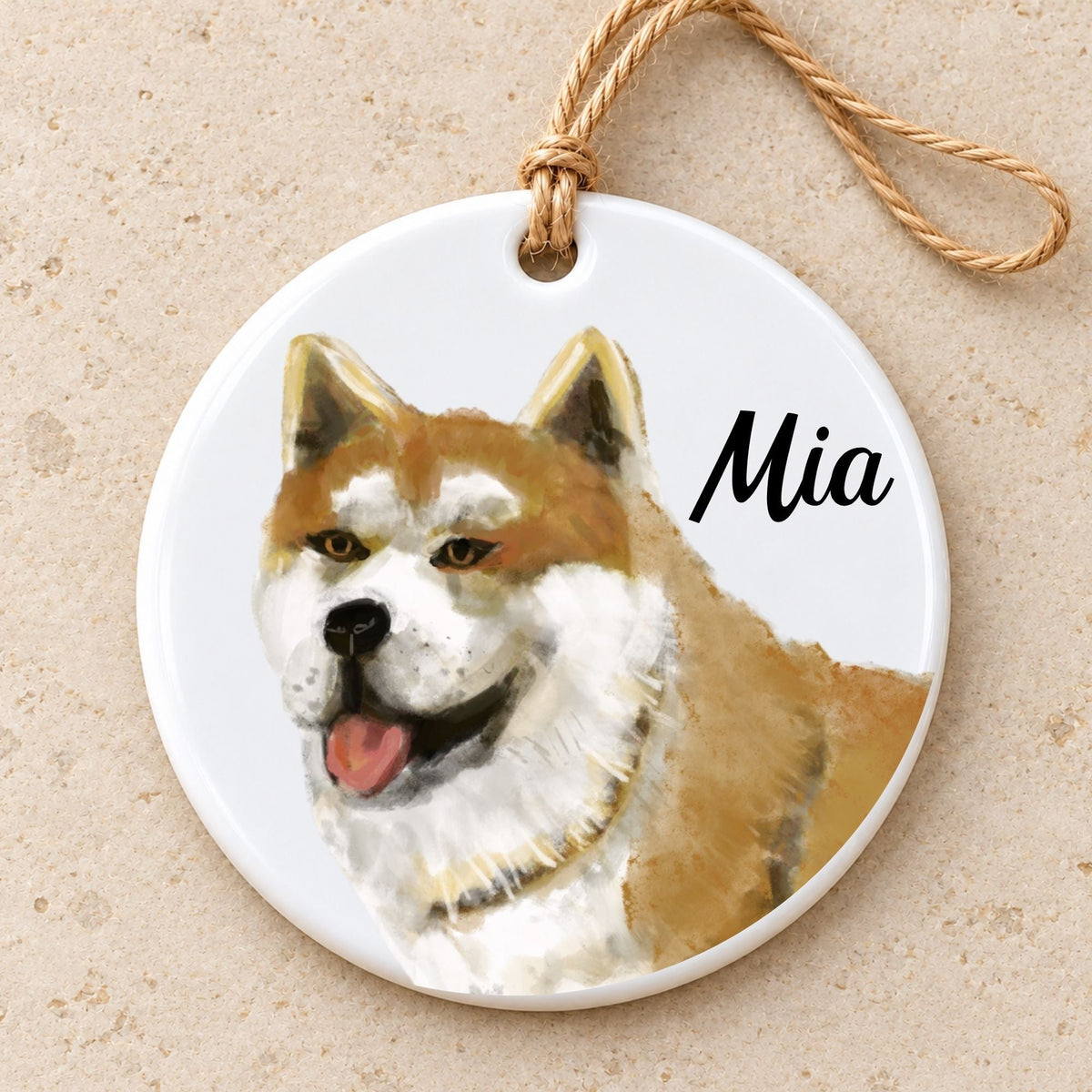 Akita Dog Ceramic Ornament - MerikaArt