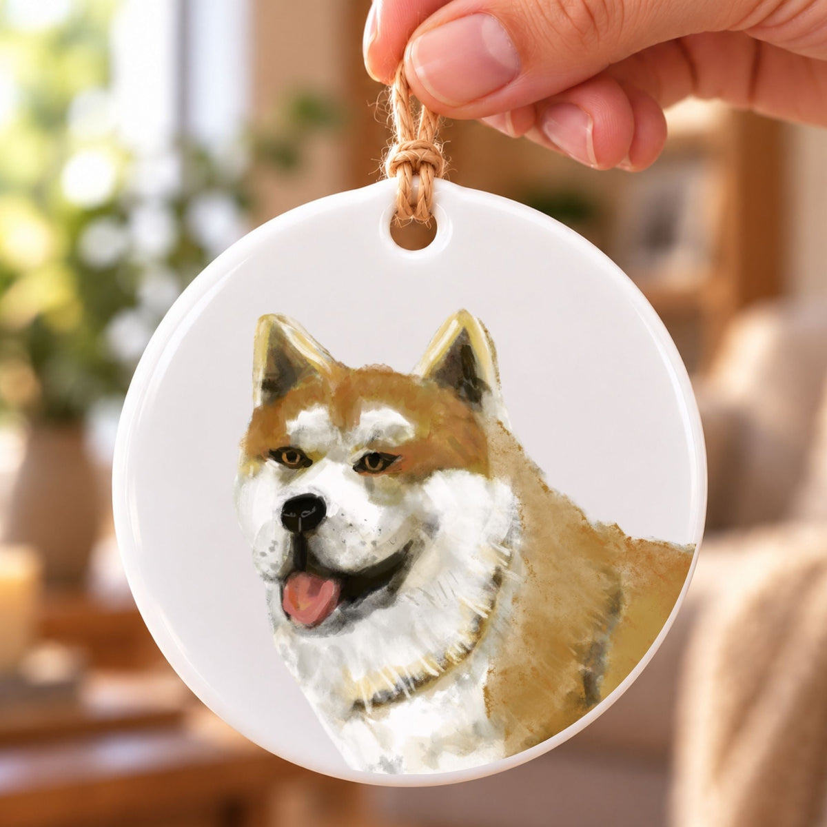 Akita Dog Ceramic Ornament - MerikaArt