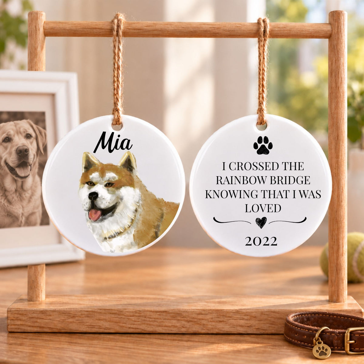 Akita Dog Ceramic Ornament - MerikaArt