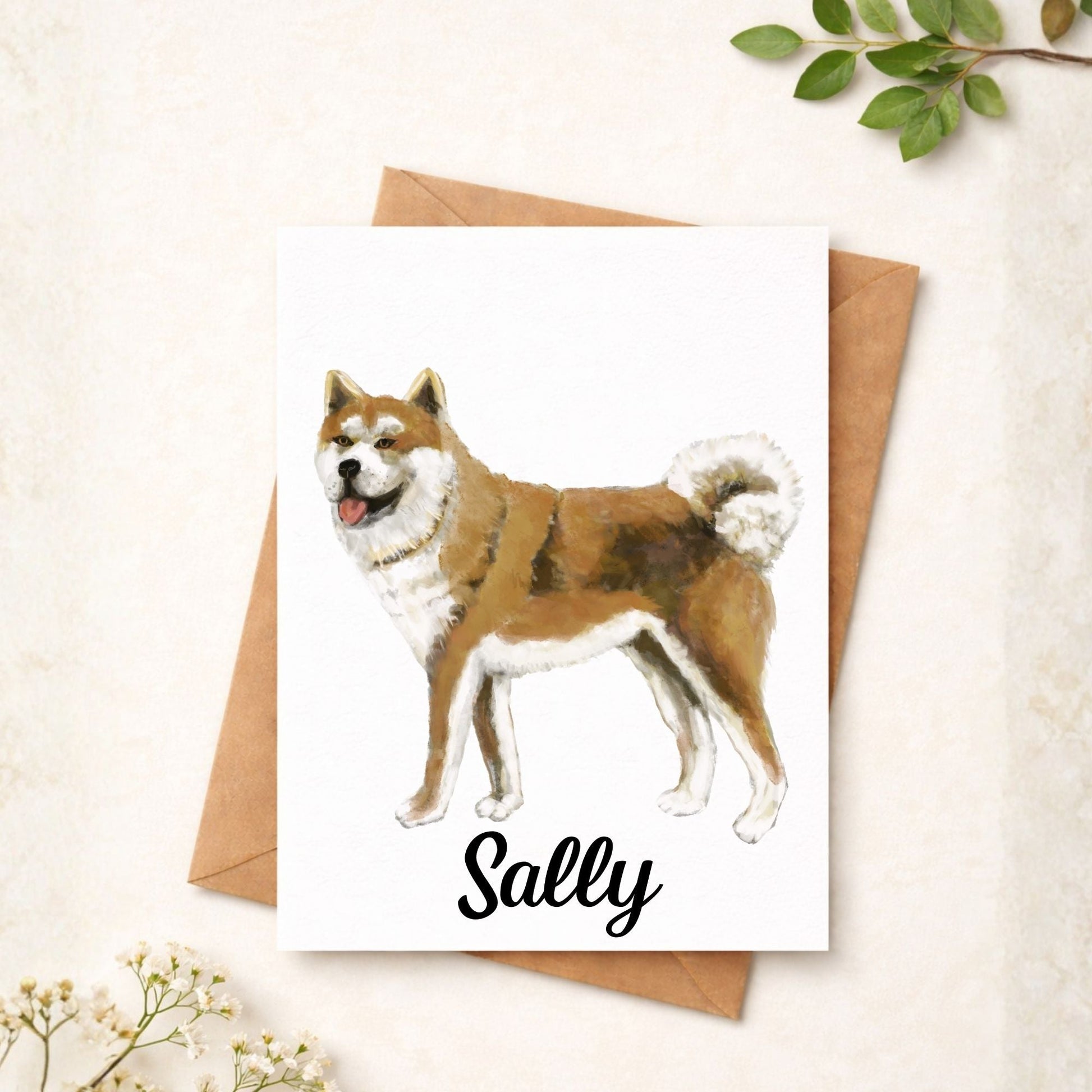 Akita Dog Postcard - MerikaArt