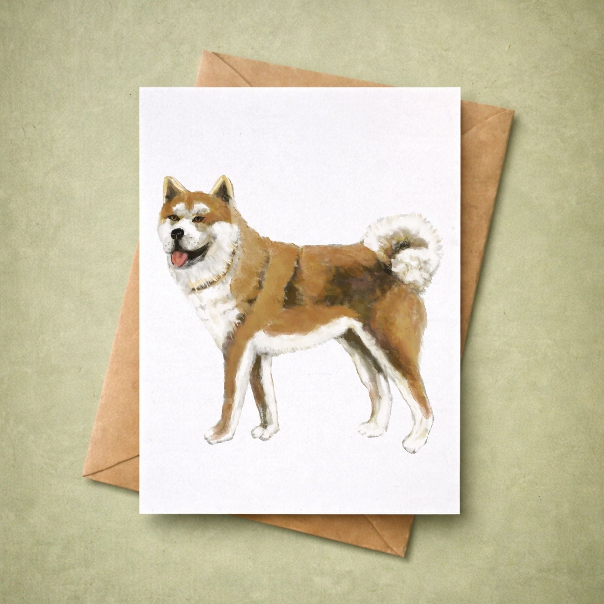 Akita Dog Postcard - MerikaArt