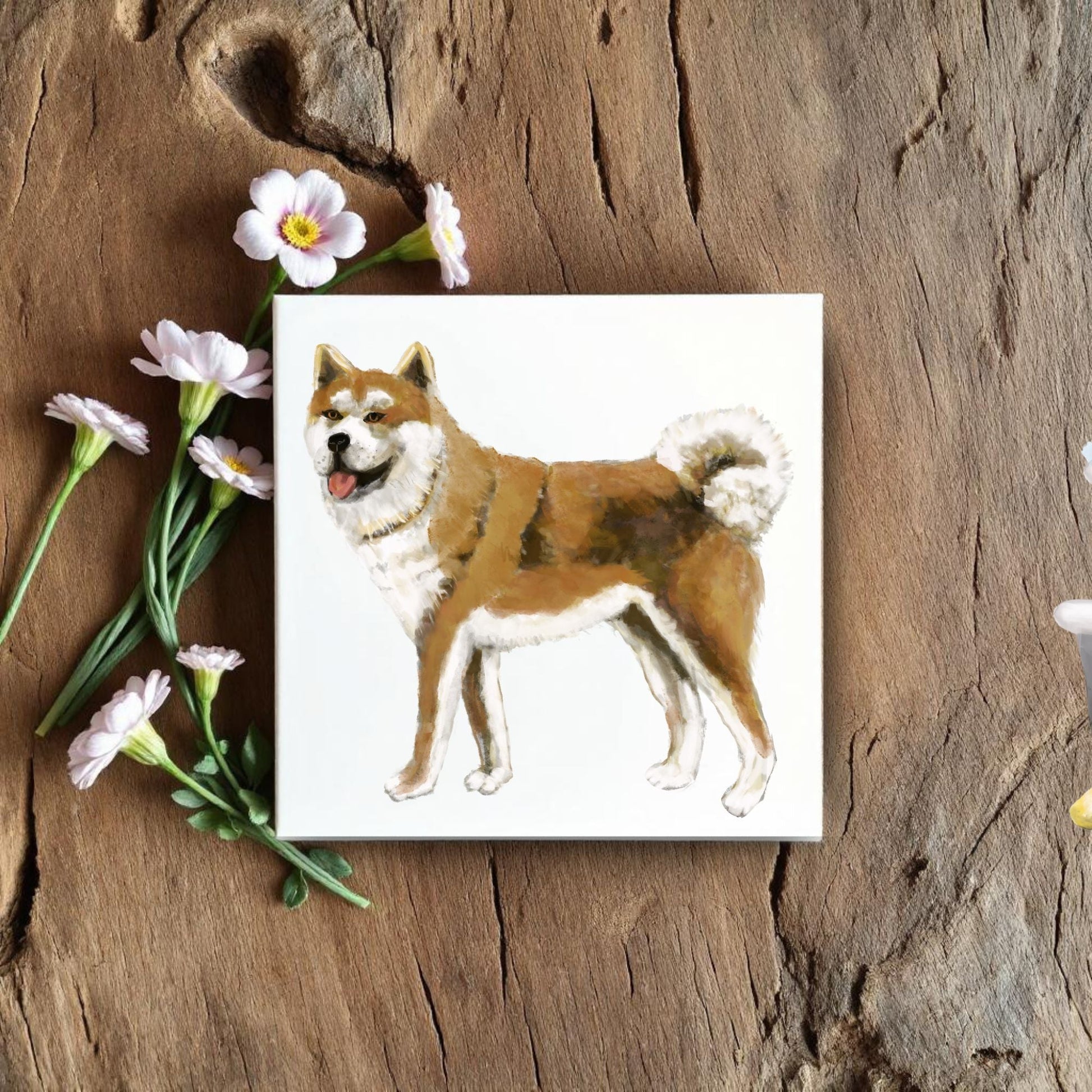 Akita Inu Ceramic Tile - MerikaArt