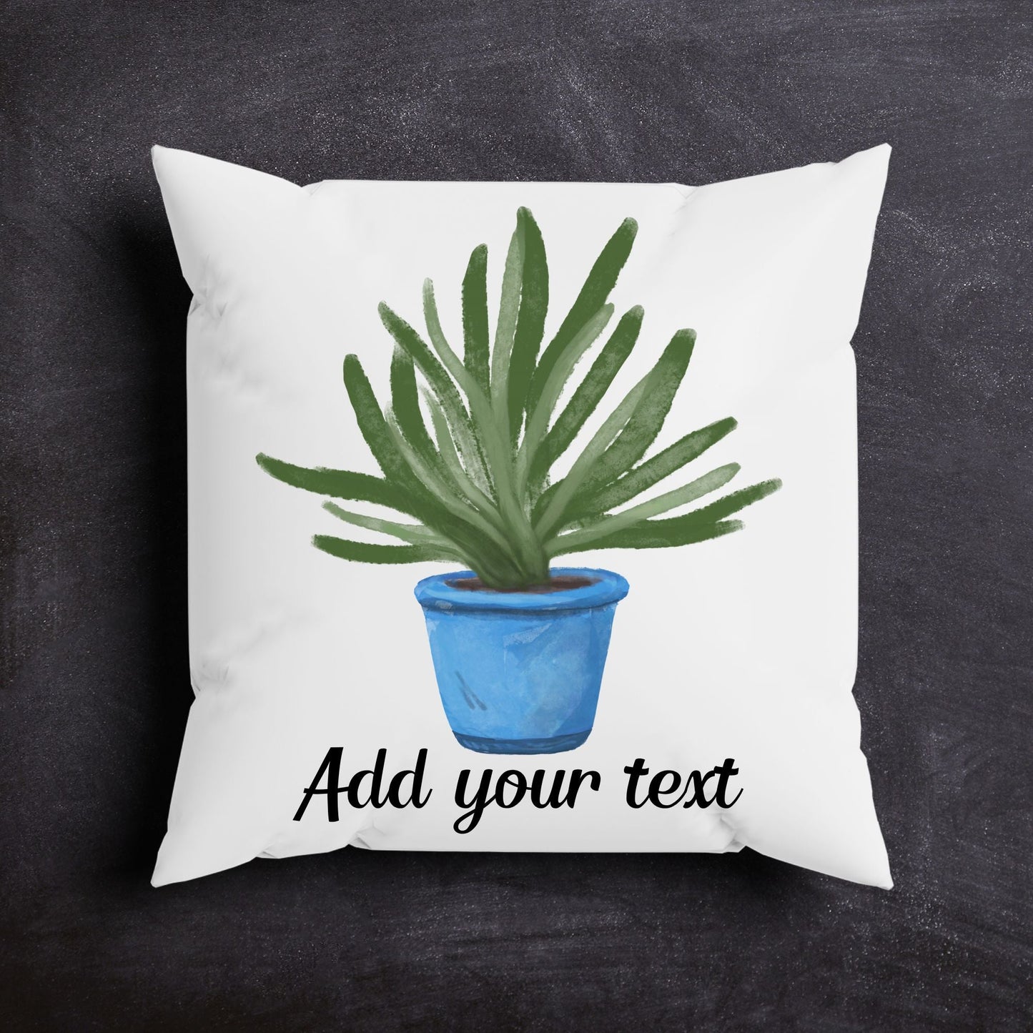 Aloe Plant Pillow in Blue Pot - MerikaArt