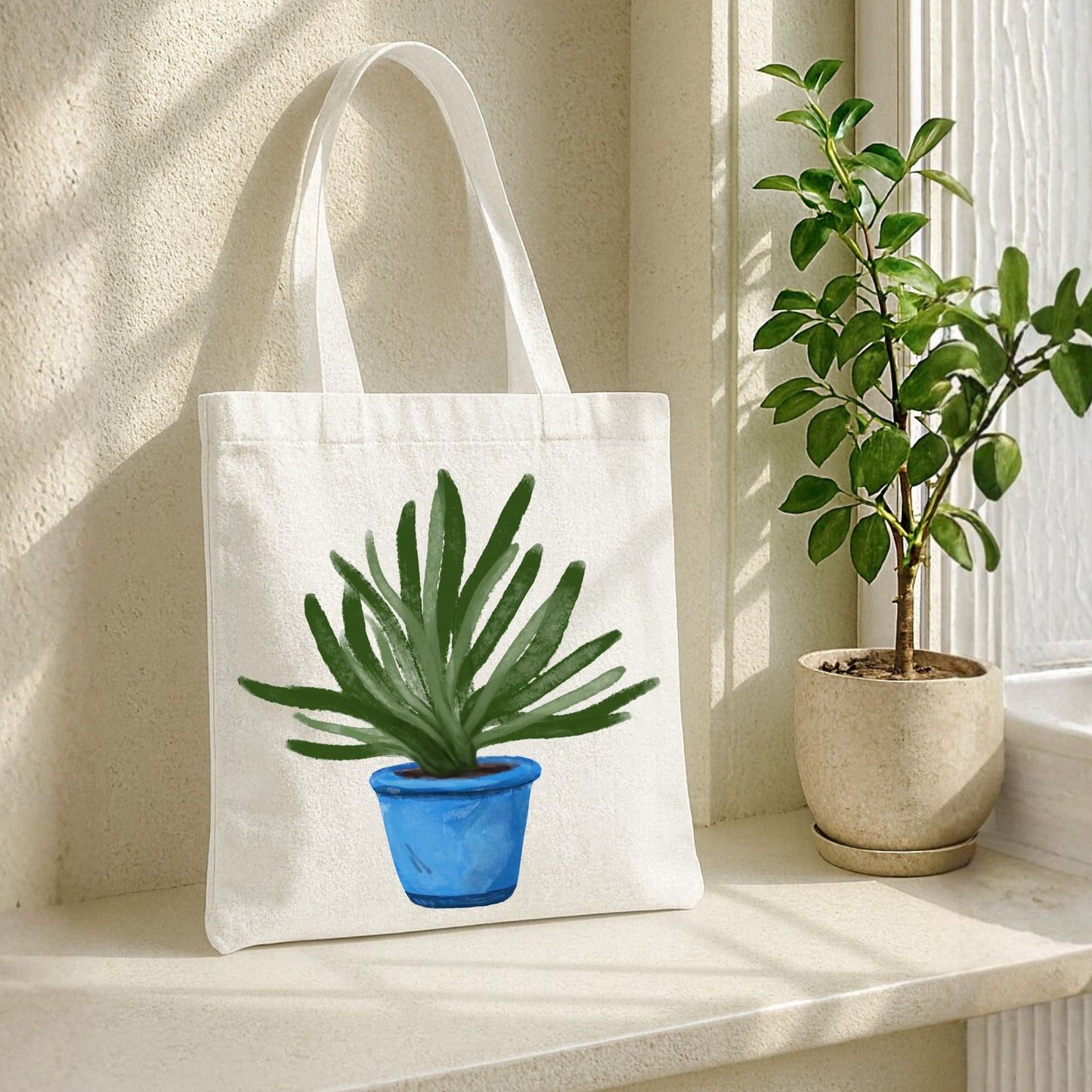 Aloe Vera Canvas Tote Bag - MerikaArt