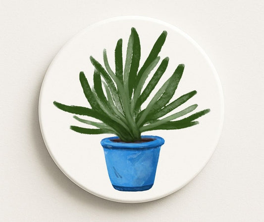 Aloe Vera Ceramic Coaster - MerikaArt