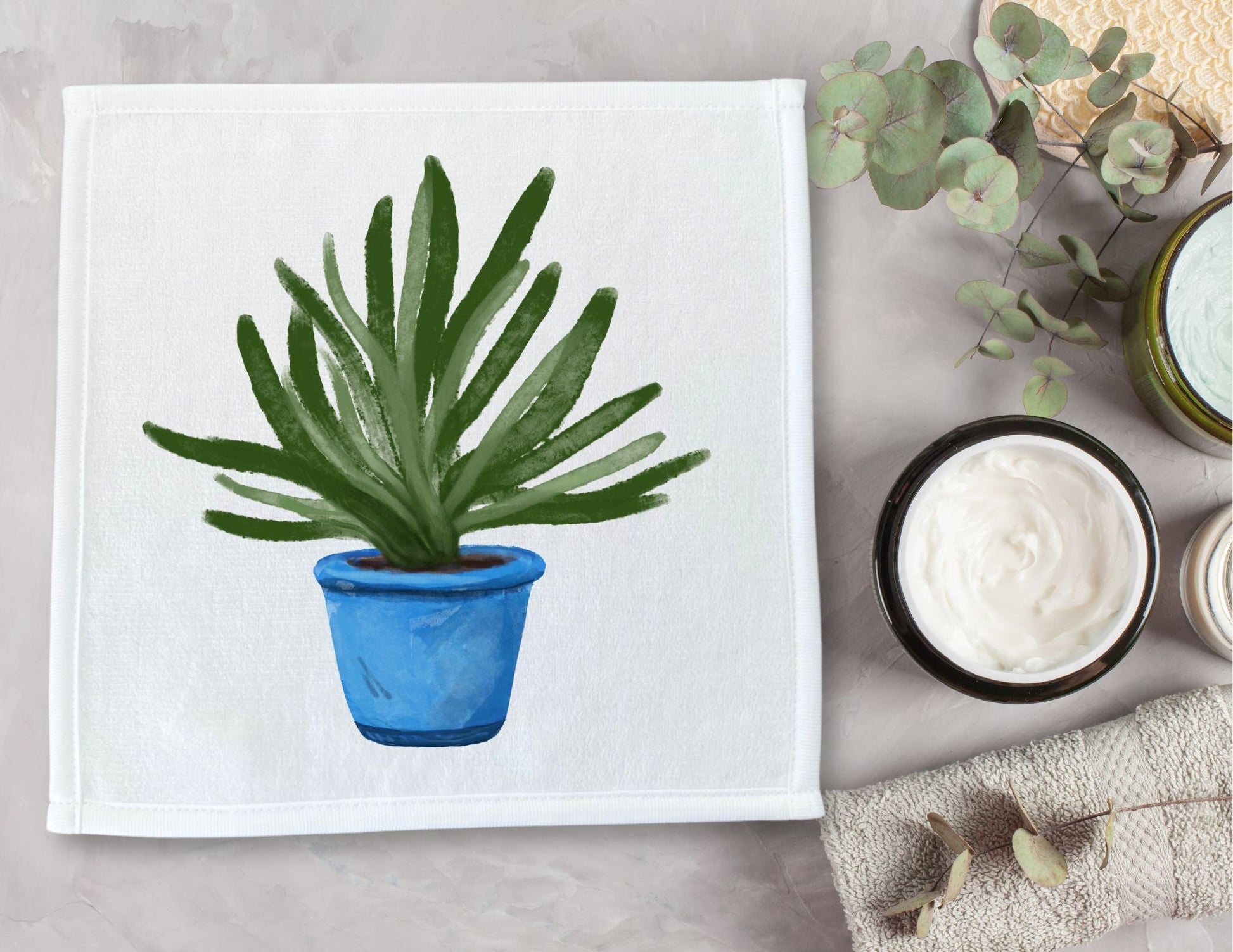 Aloe Vera Plant Washcloth - MerikaArt