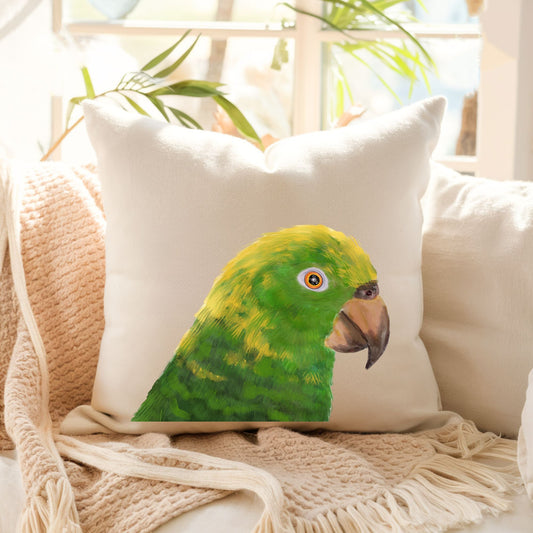 Amazon Parrot Bird Pillow - MerikaArt