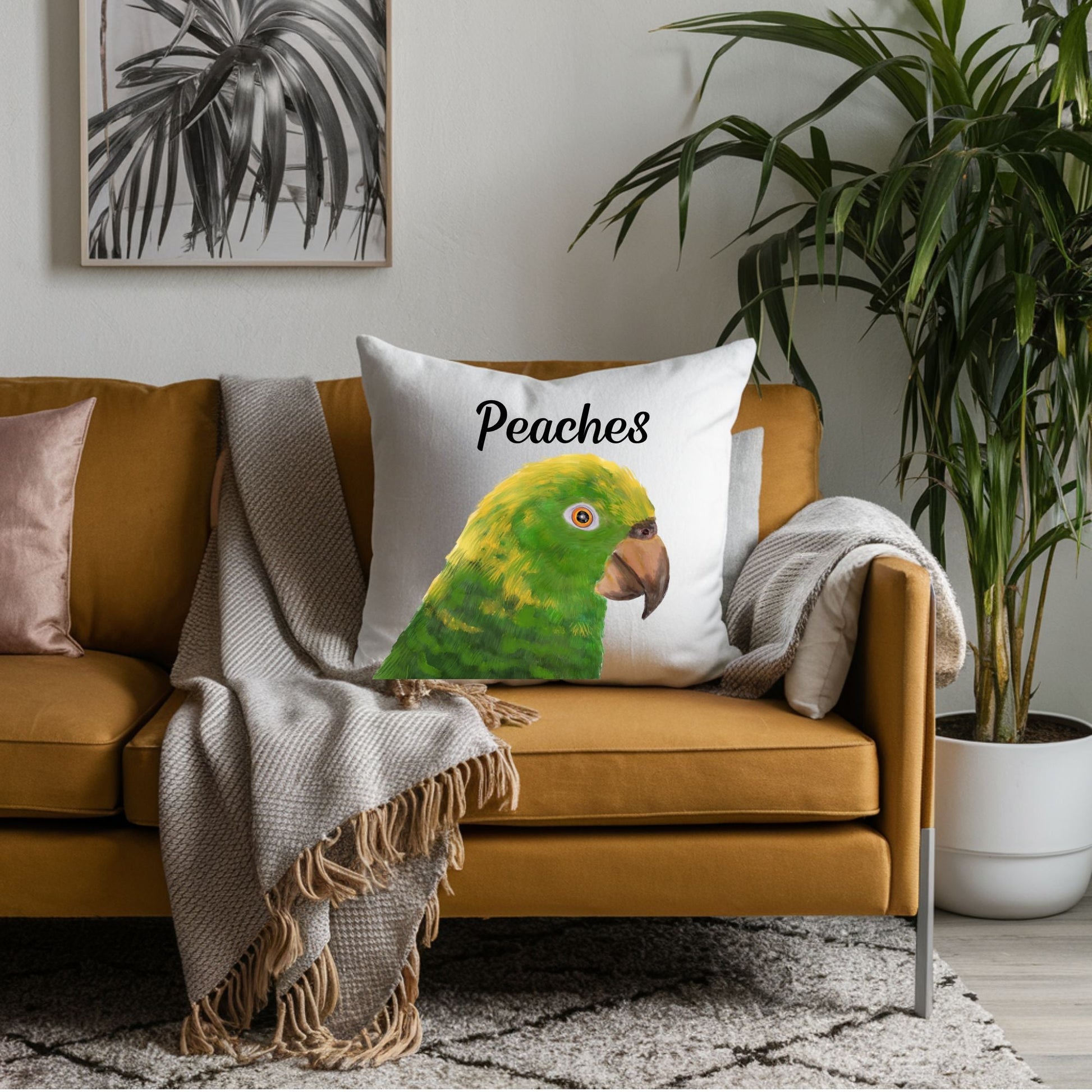 Amazon Parrot Bird Pillow - MerikaArt