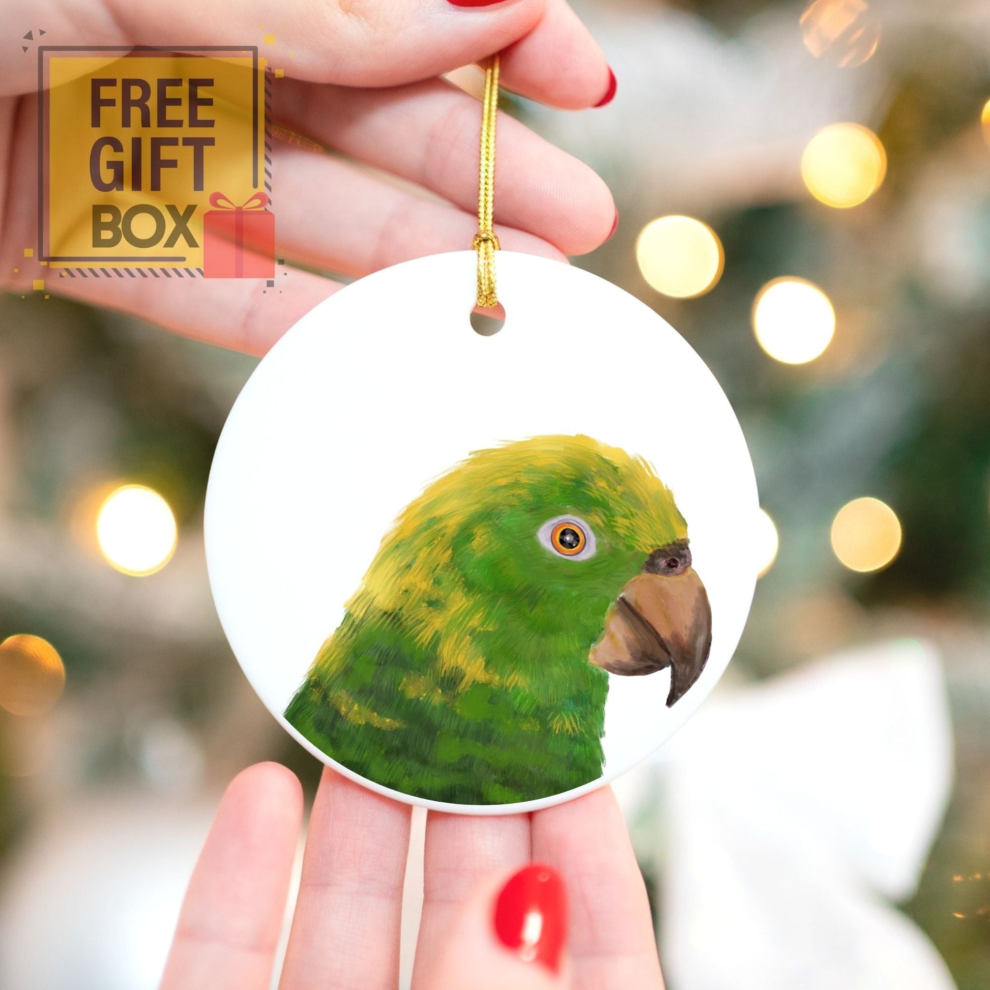 Amazon Parrot Ceramic Ornament - MerikaArt