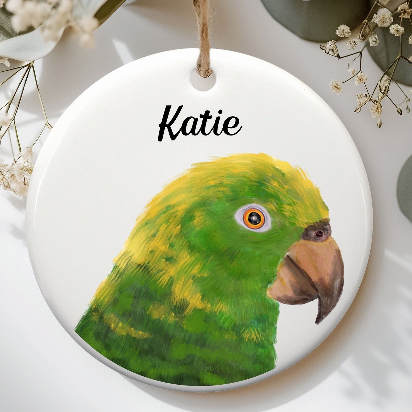 Amazon Parrot Ceramic Ornament - MerikaArt
