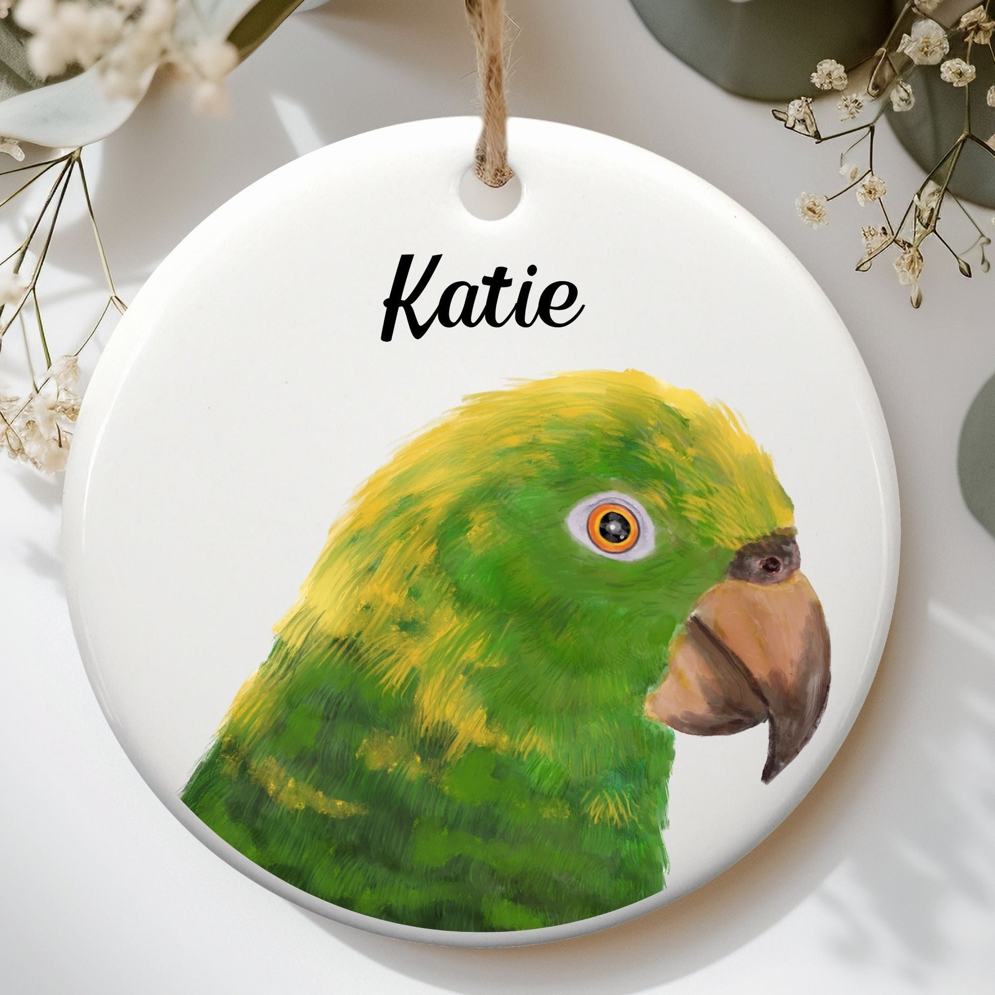Amazon Parrot Ceramic Ornament - MerikaArt