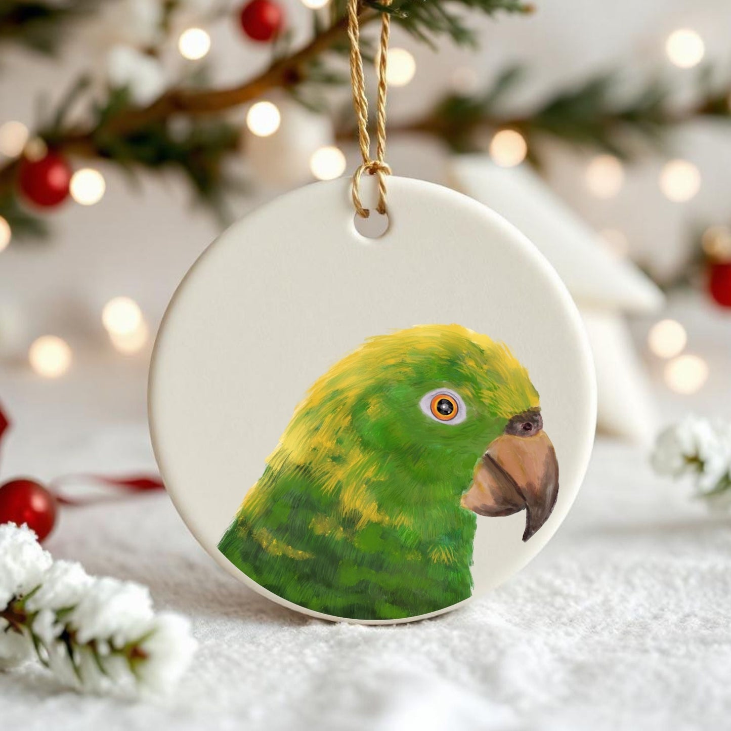Amazon Parrot Ceramic Ornament - MerikaArt