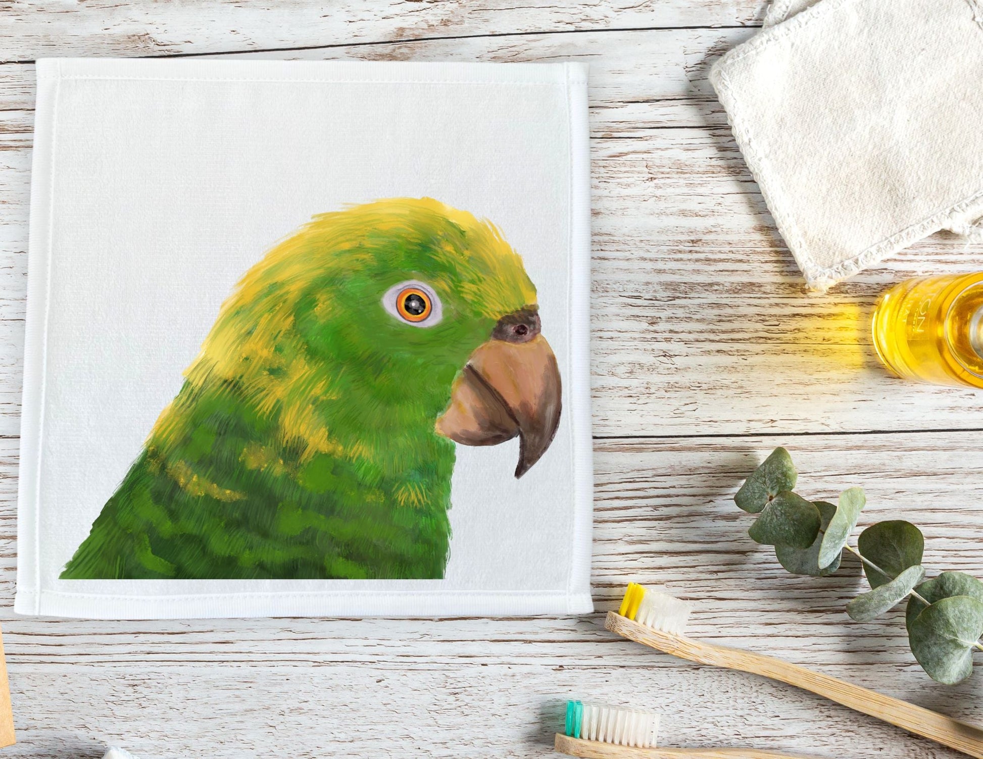 Amazon Parrot Washcloth - MerikaArt