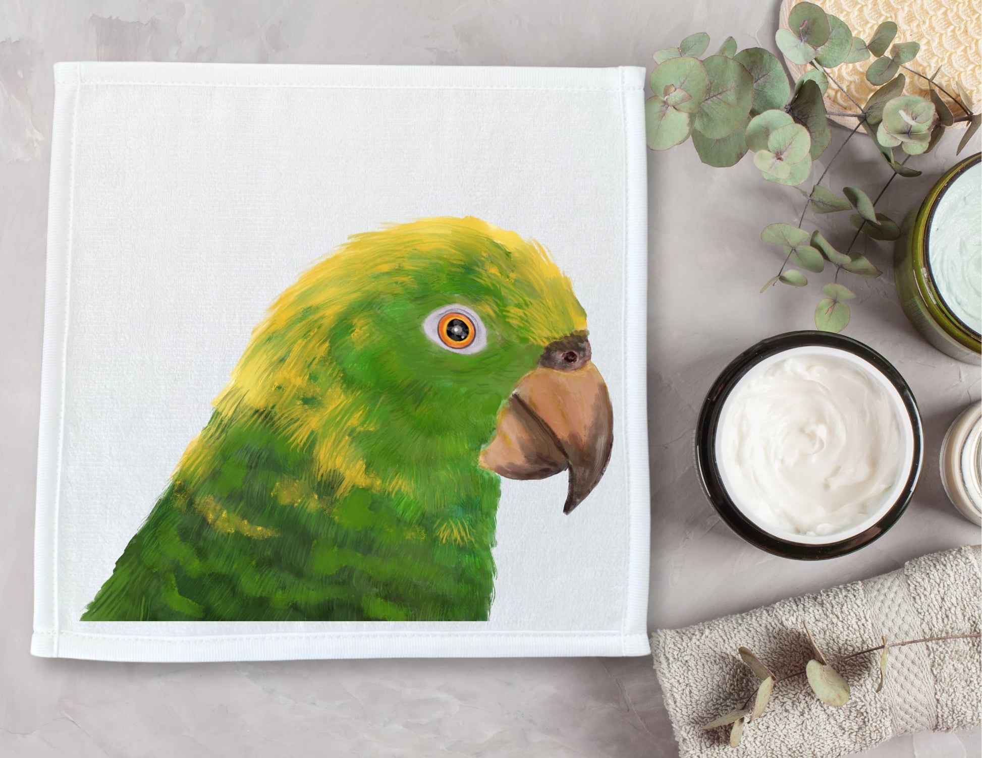 Amazon Parrot Washcloth - MerikaArt