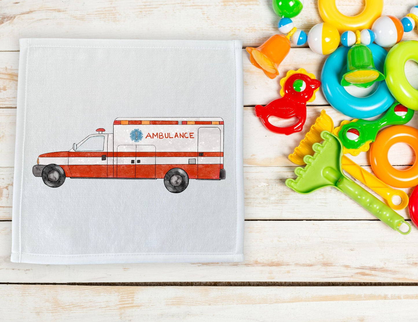 Ambulance Washcloth - MerikaArt