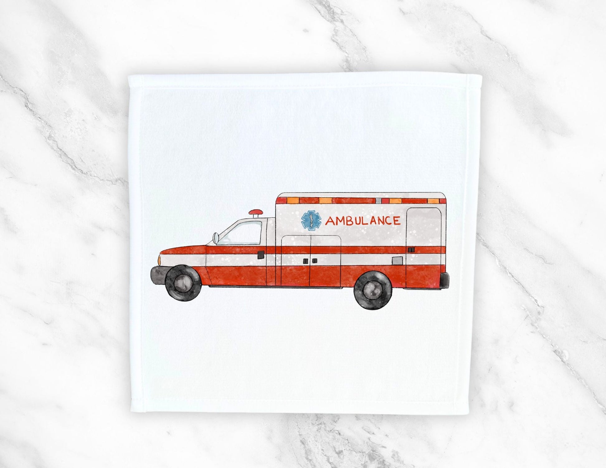 Ambulance Washcloth - MerikaArt