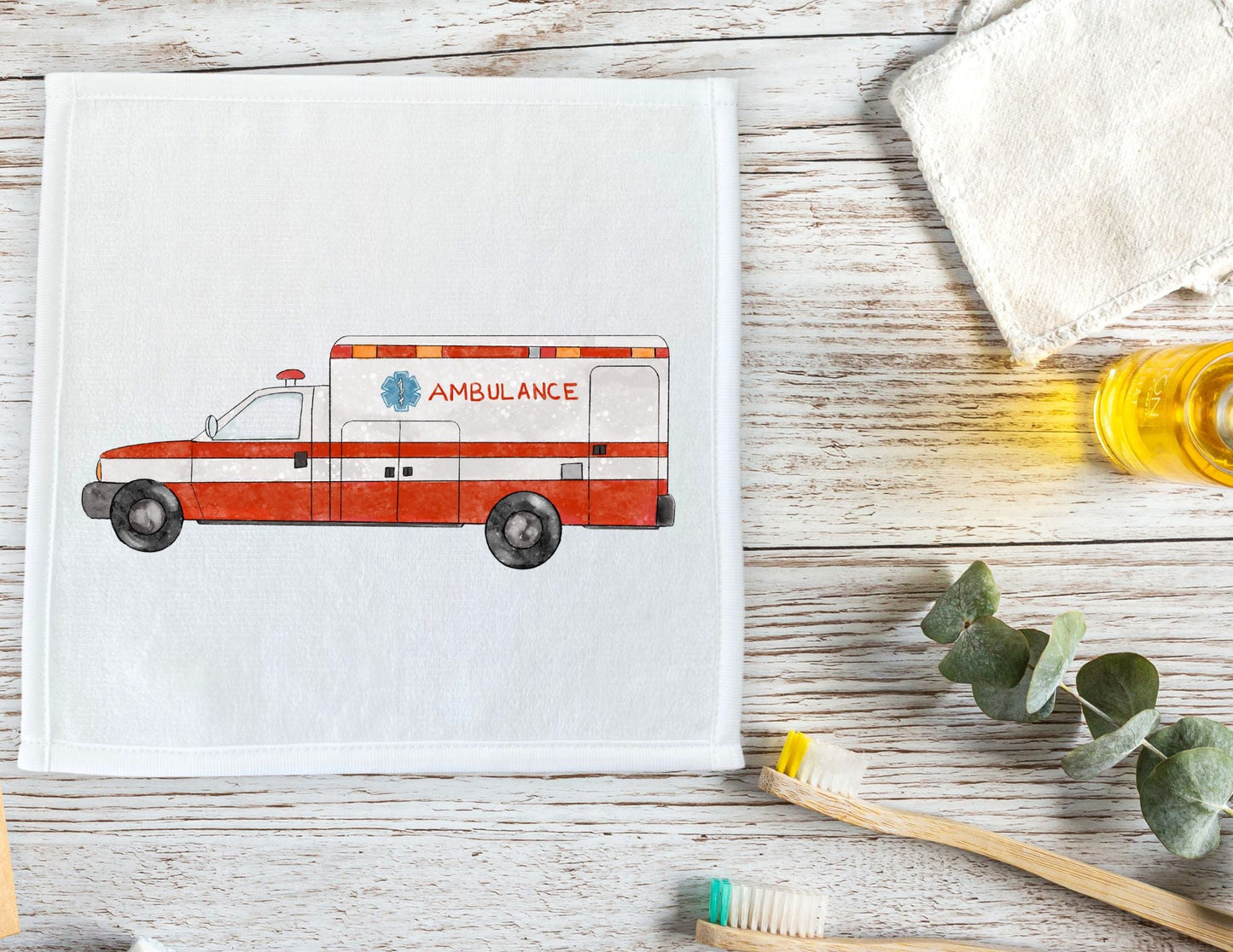 Ambulance Washcloth - MerikaArt