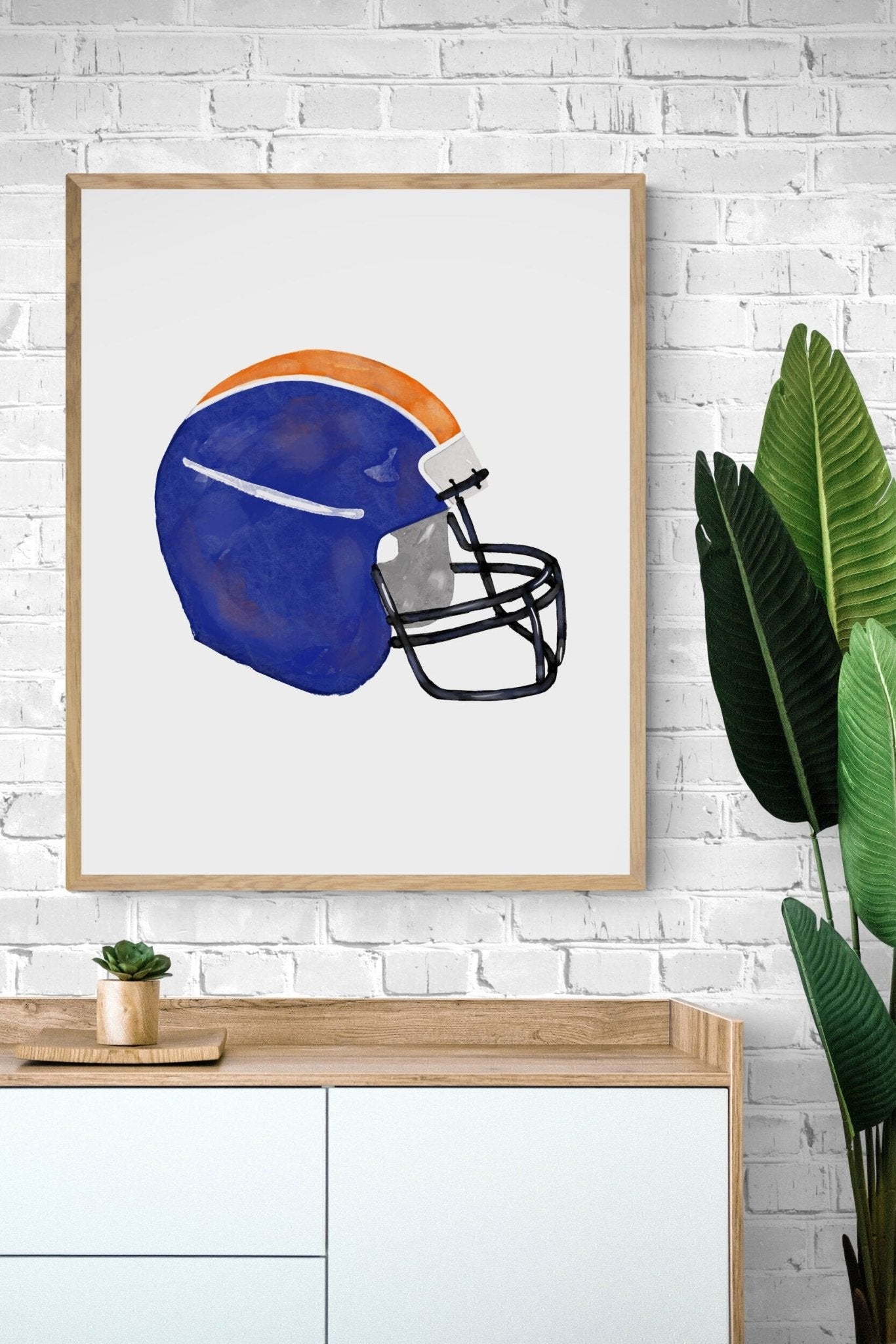 American Football Helmet Print, Sport Painting, Boys Room Wall Art, Boys Room Gift, Kids Wall Art, Nursery Decor, Sports Lover Drawing - MerikaArt