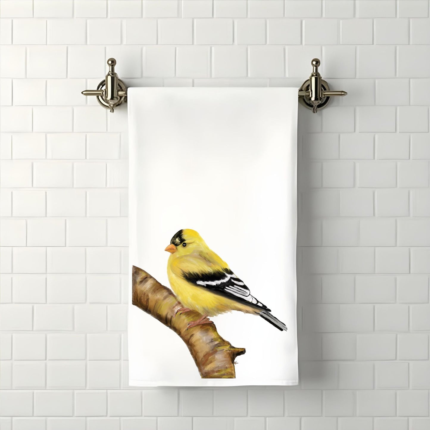 American Goldfinch Bathroom Towel - MerikaArt