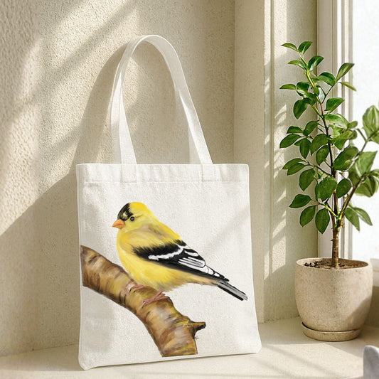 American Goldfinch Canvas Tote Bag - MerikaArt
