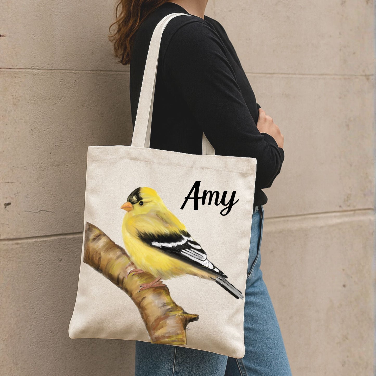American Goldfinch Canvas Tote Bag - MerikaArt