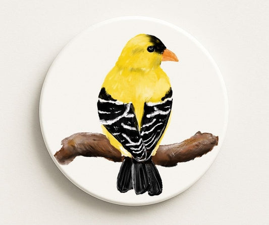 American Goldfinch Ceramic Coaster - MerikaArt