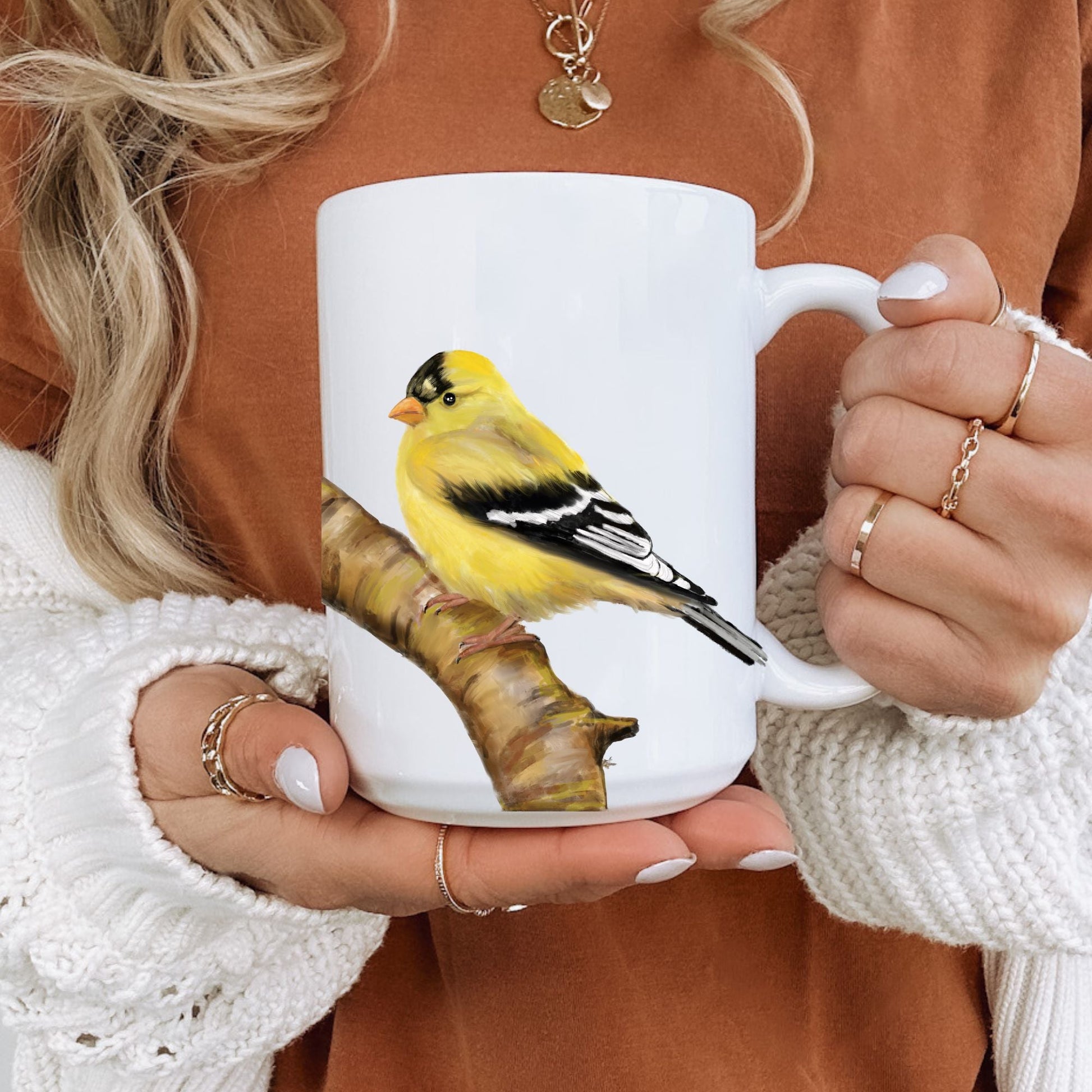 American Goldfinch Ceramic Coffee Mug - MerikaArt