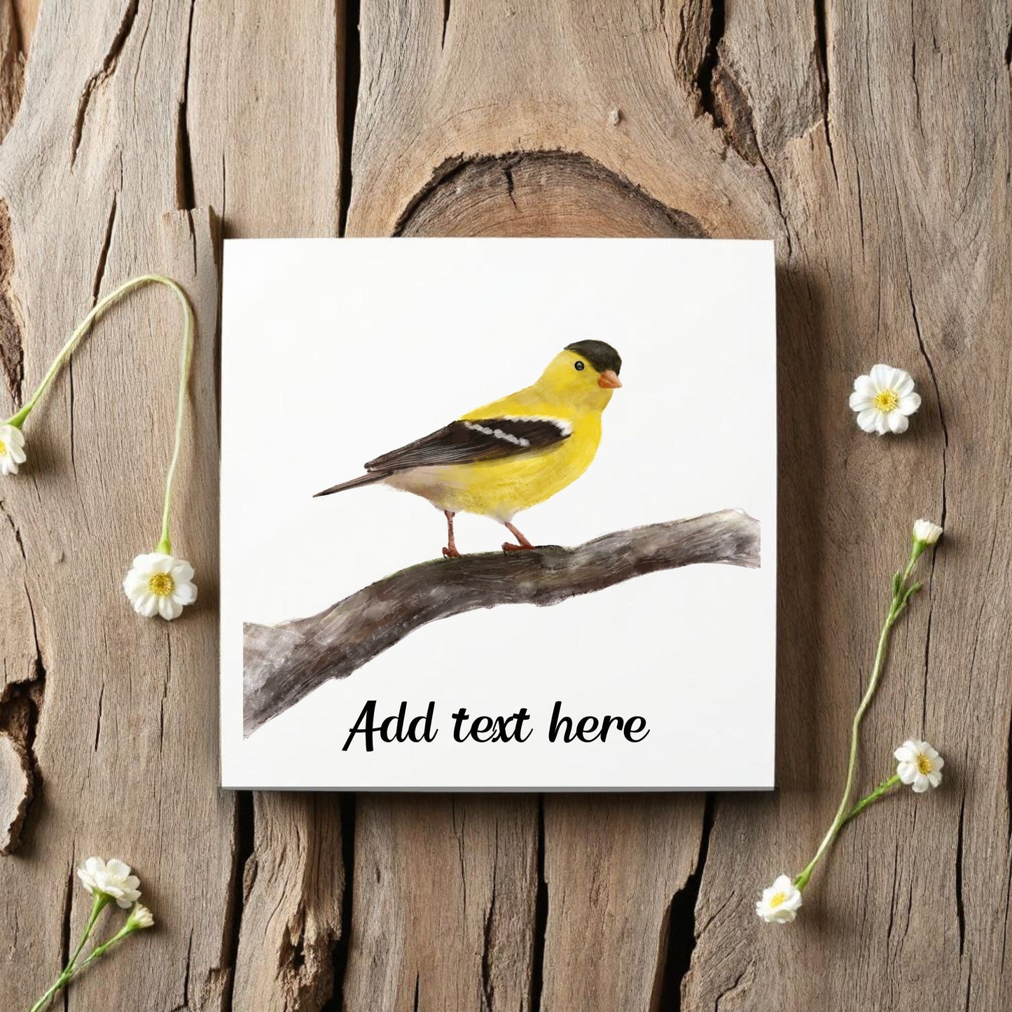 American Goldfinch Ceramic Tile – Handcrafted Bird Art - MerikaArt