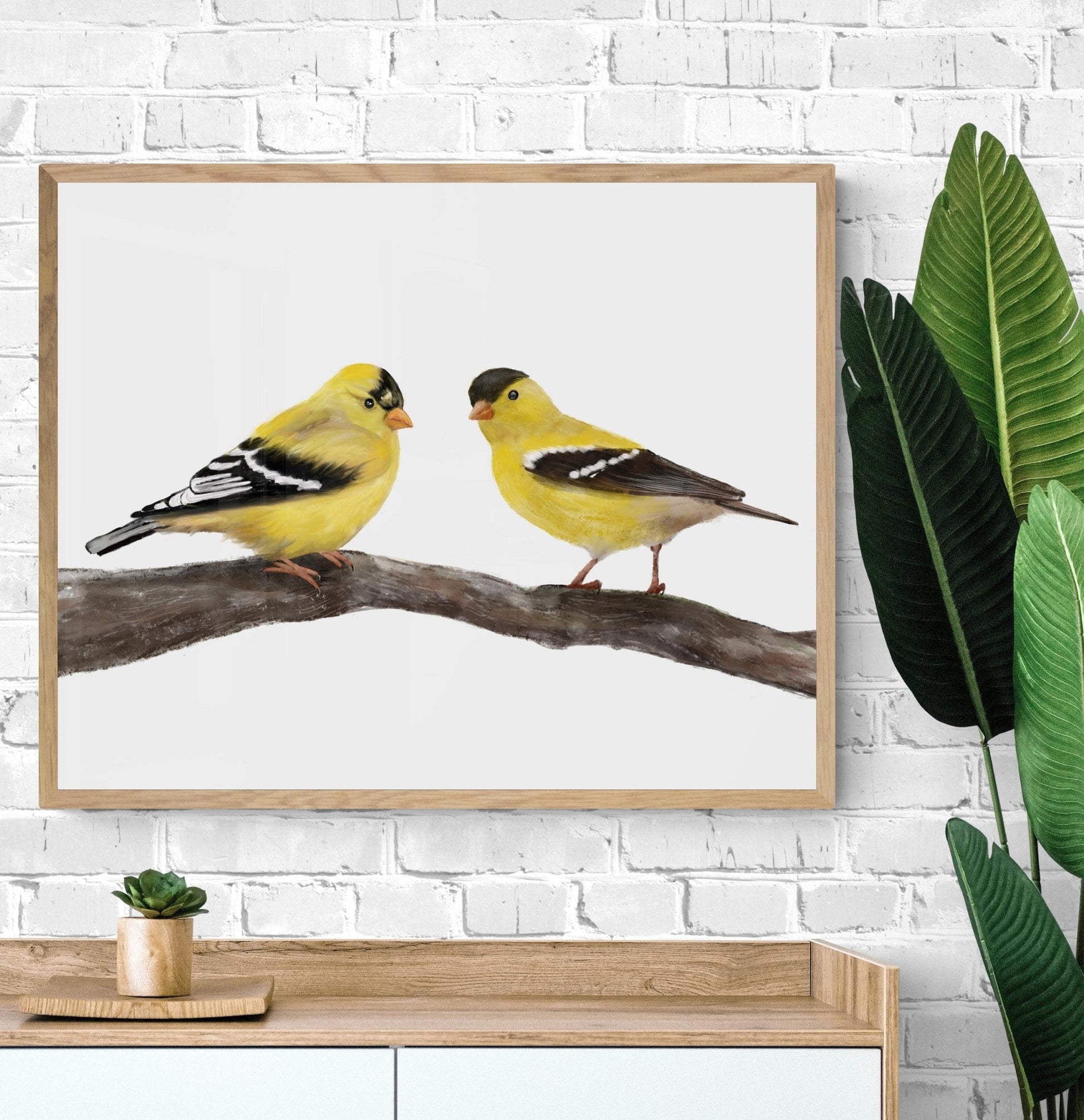 American Goldfinch Couple Print - MerikaArt