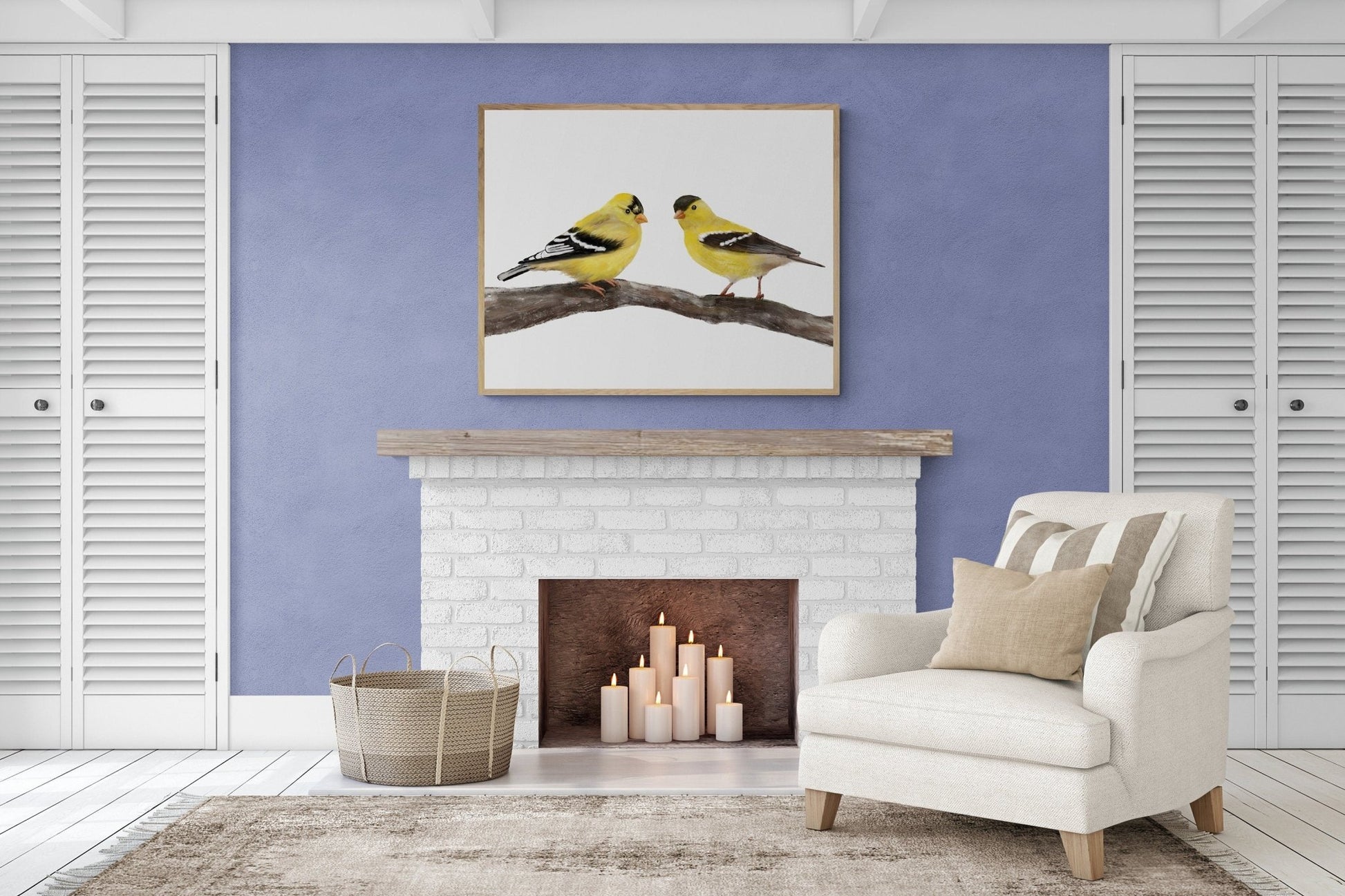 American Goldfinch Couple Print - MerikaArt