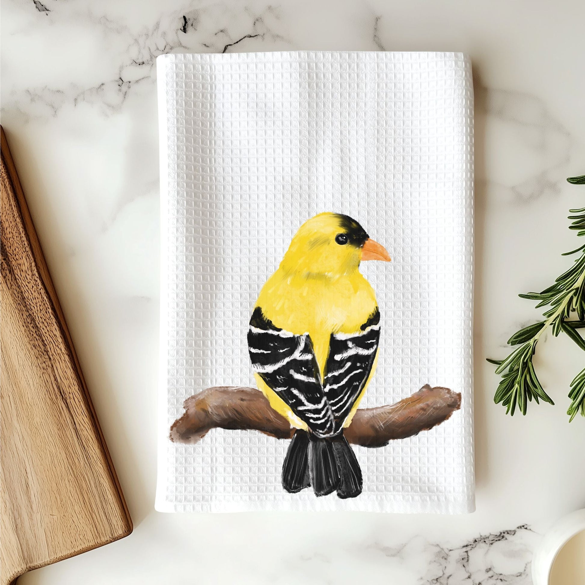 American Goldfinch Kitchen Towel - MerikaArt