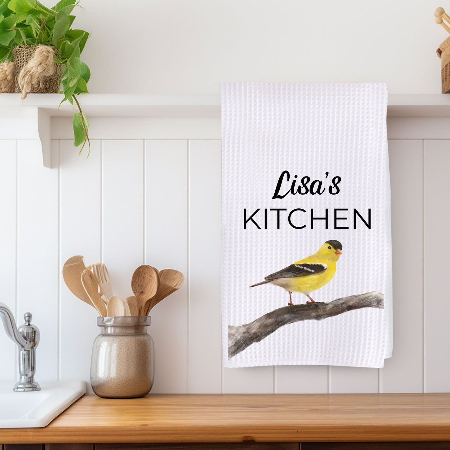 American Goldfinch Kitchen Towel - MerikaArt