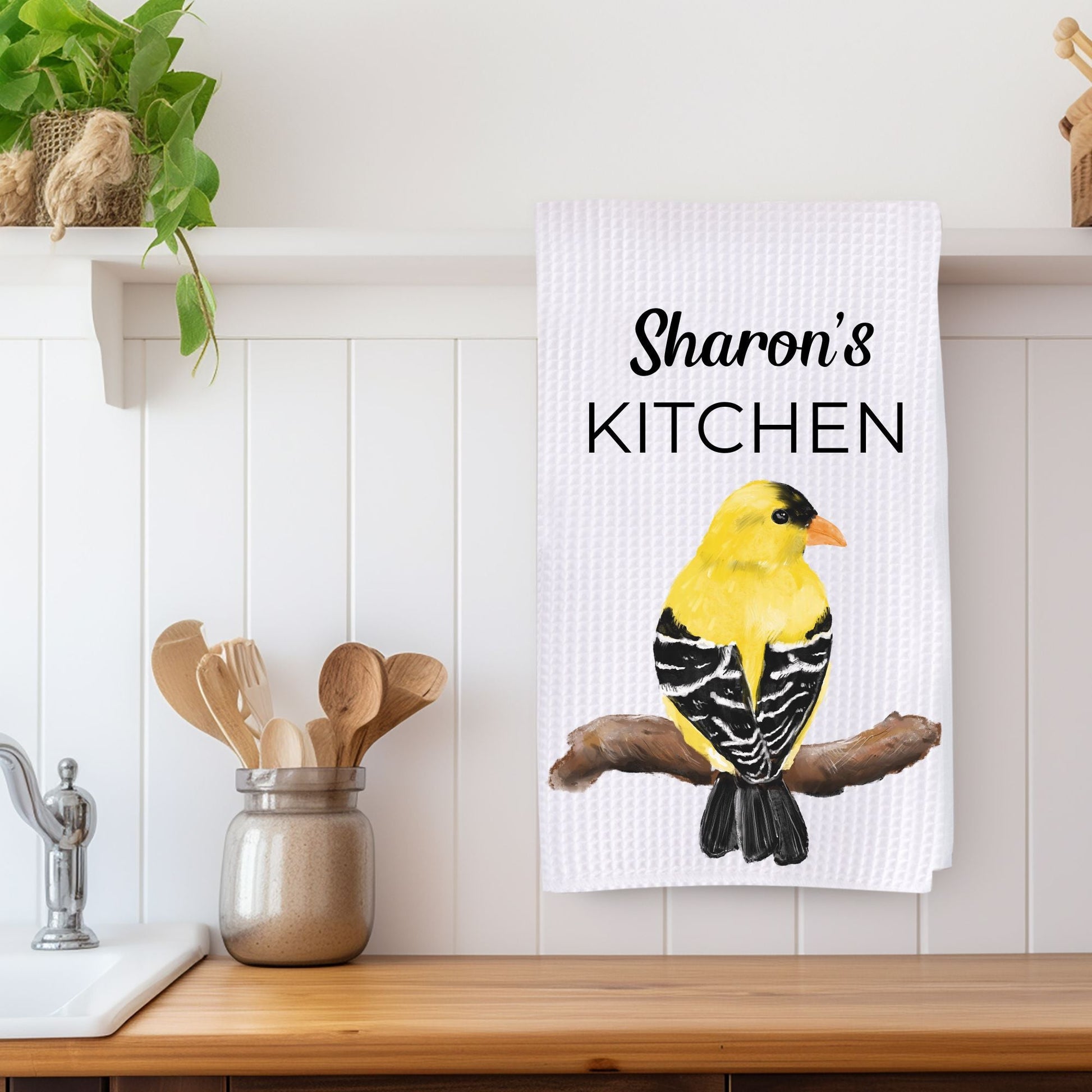 American Goldfinch Kitchen Towel - MerikaArt