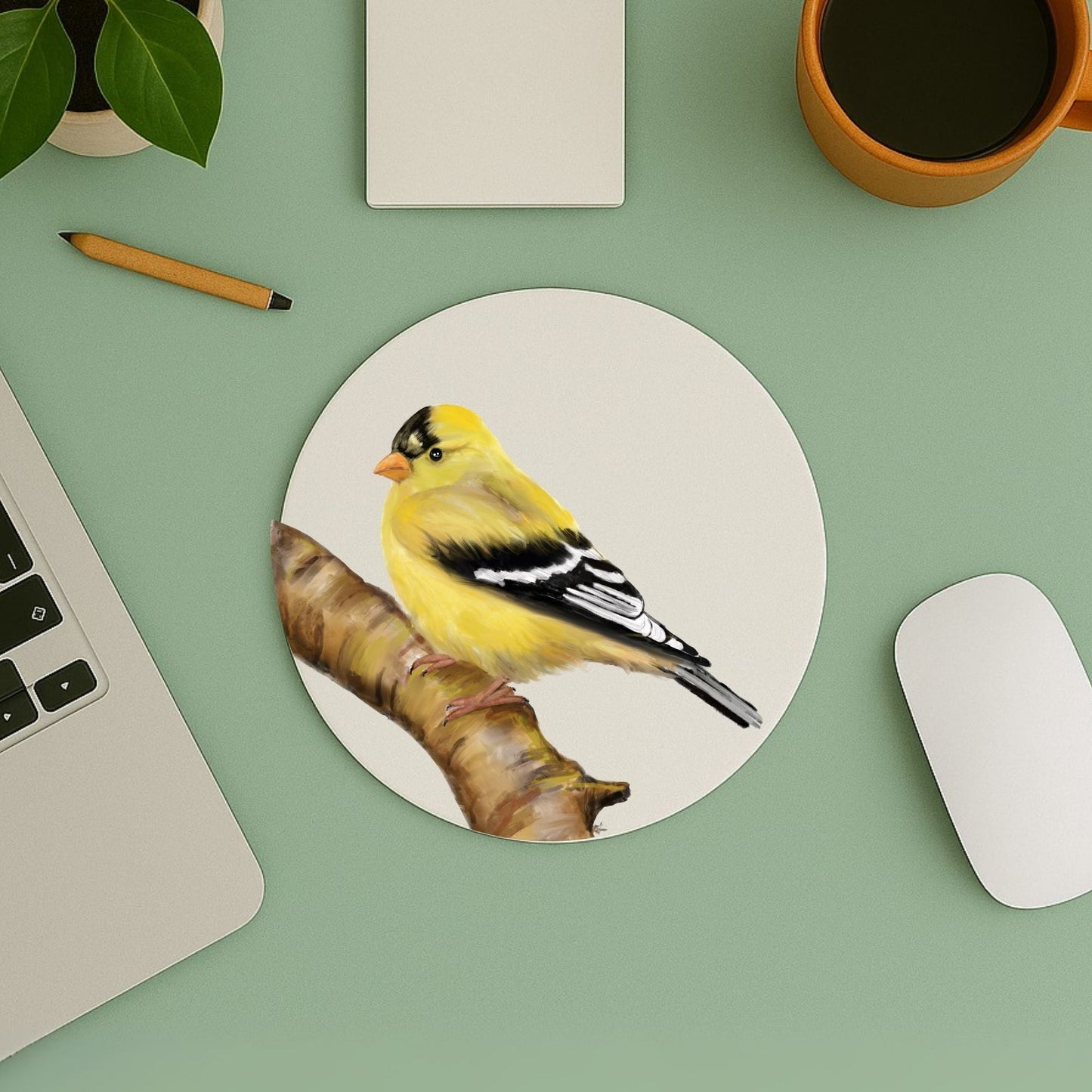 American Goldfinch Mousepad - MerikaArt