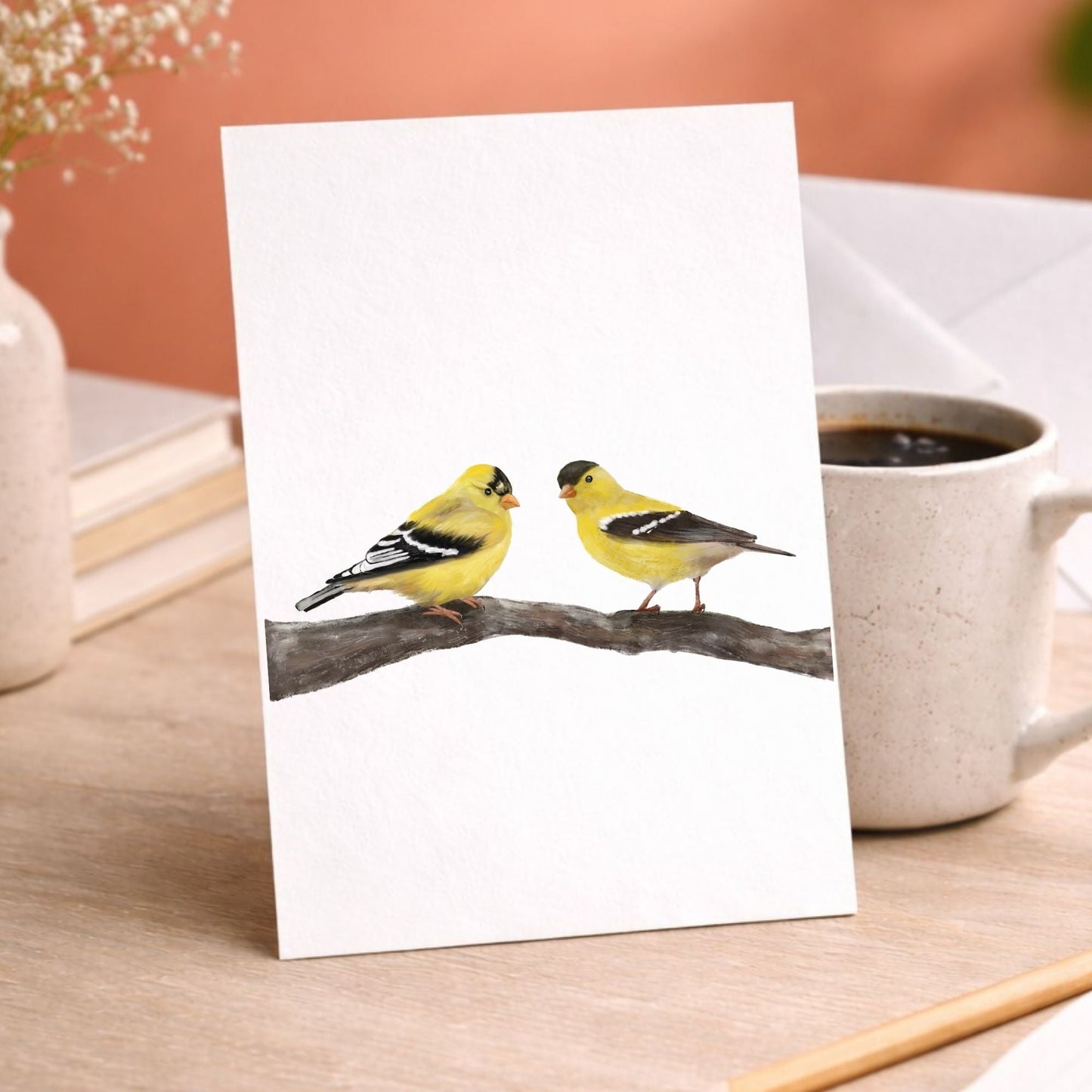 American Goldfinch Pair Postcard - MerikaArt