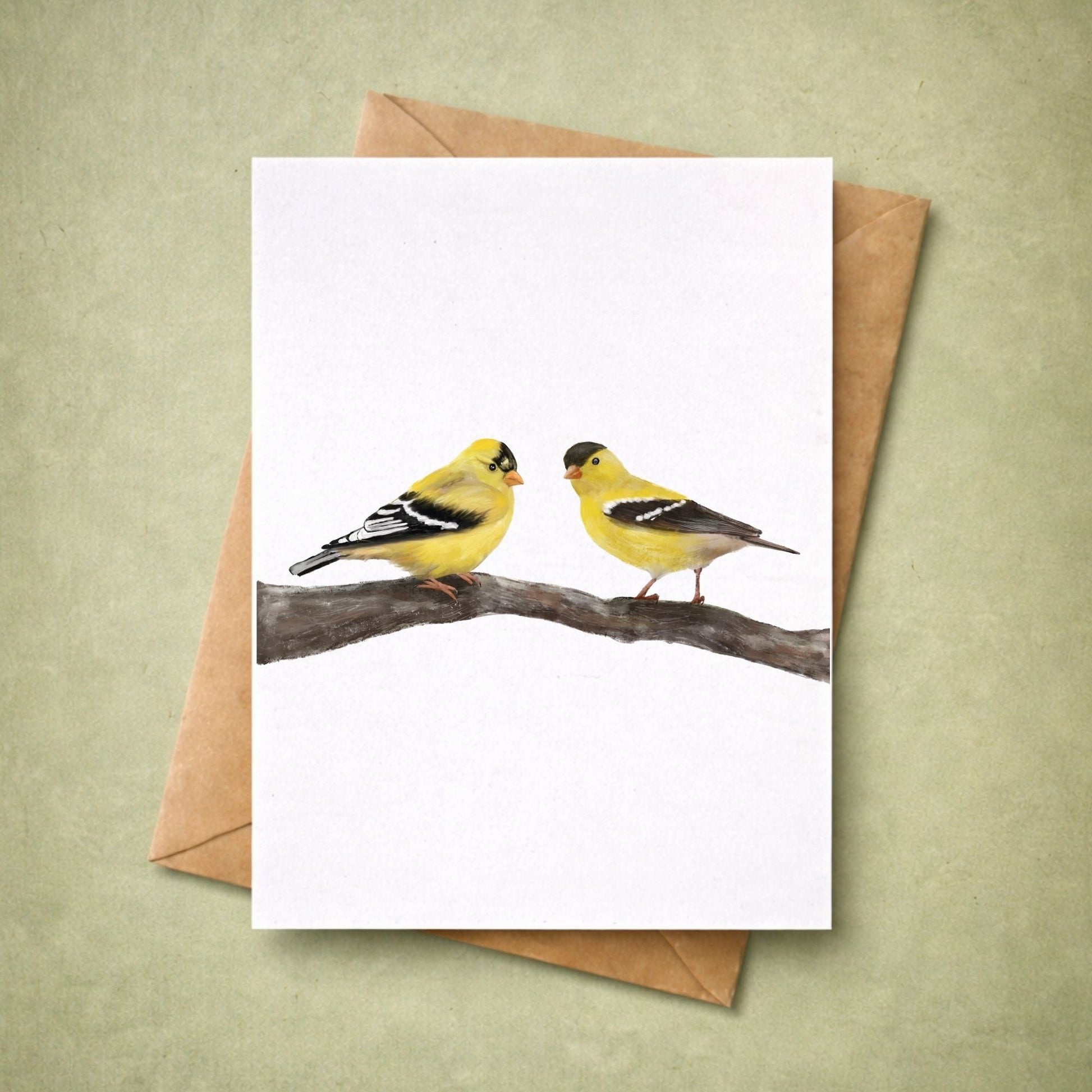 American Goldfinch Pair Postcard - MerikaArt