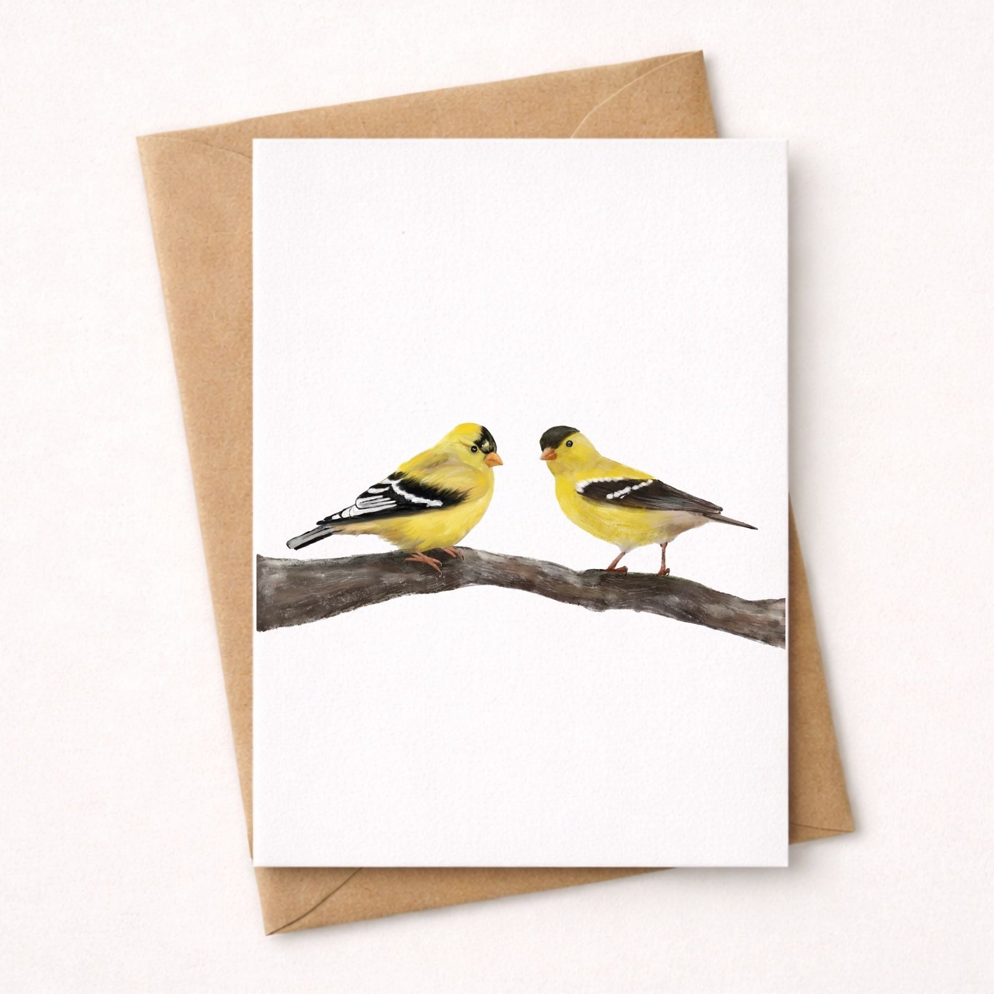 American Goldfinch Pair Postcard - MerikaArt