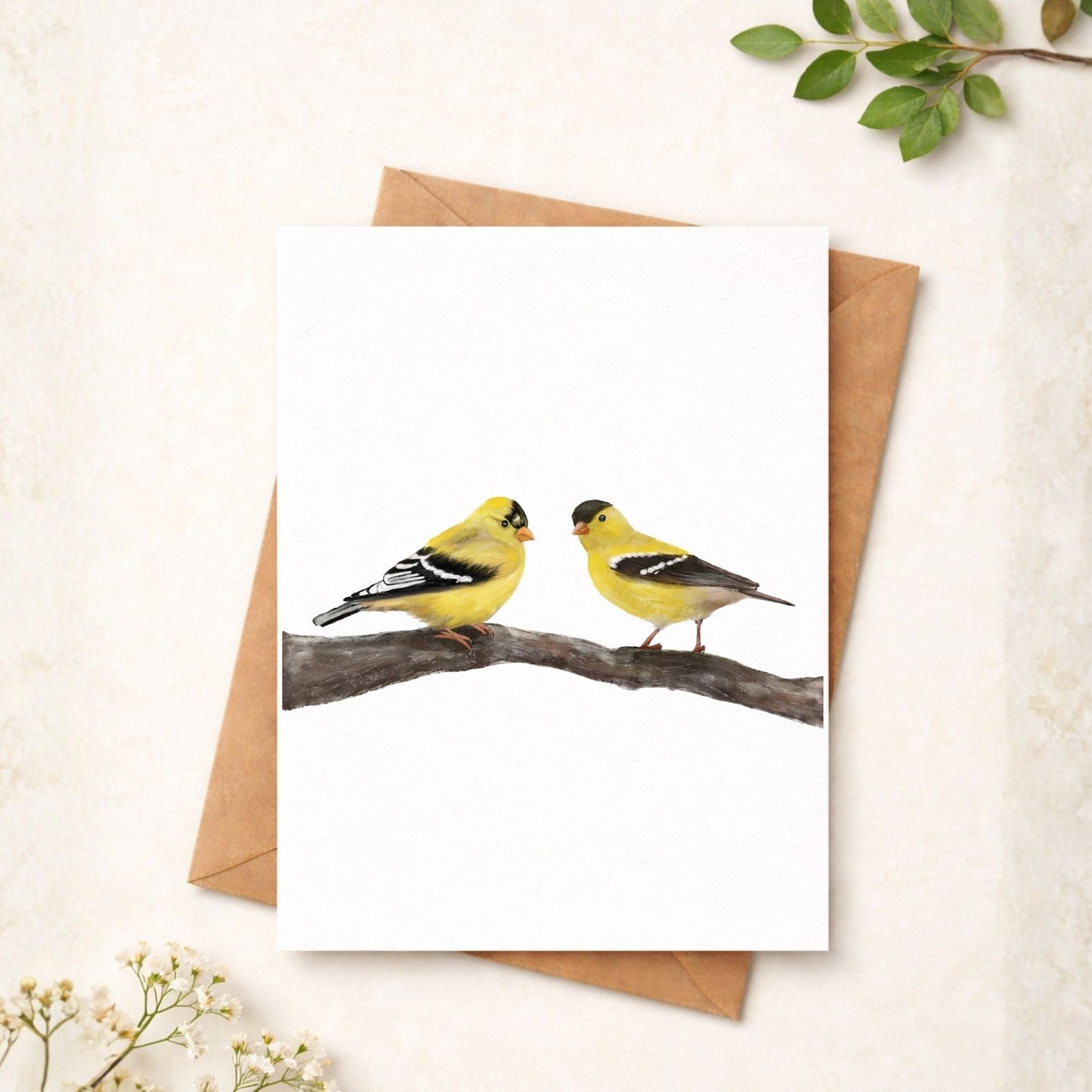 American Goldfinch Pair Postcard - MerikaArt