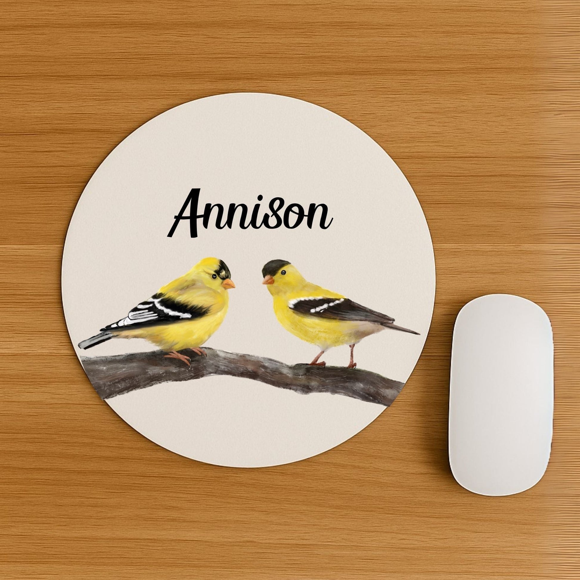 American Goldfinches Mousepad - MerikaArt