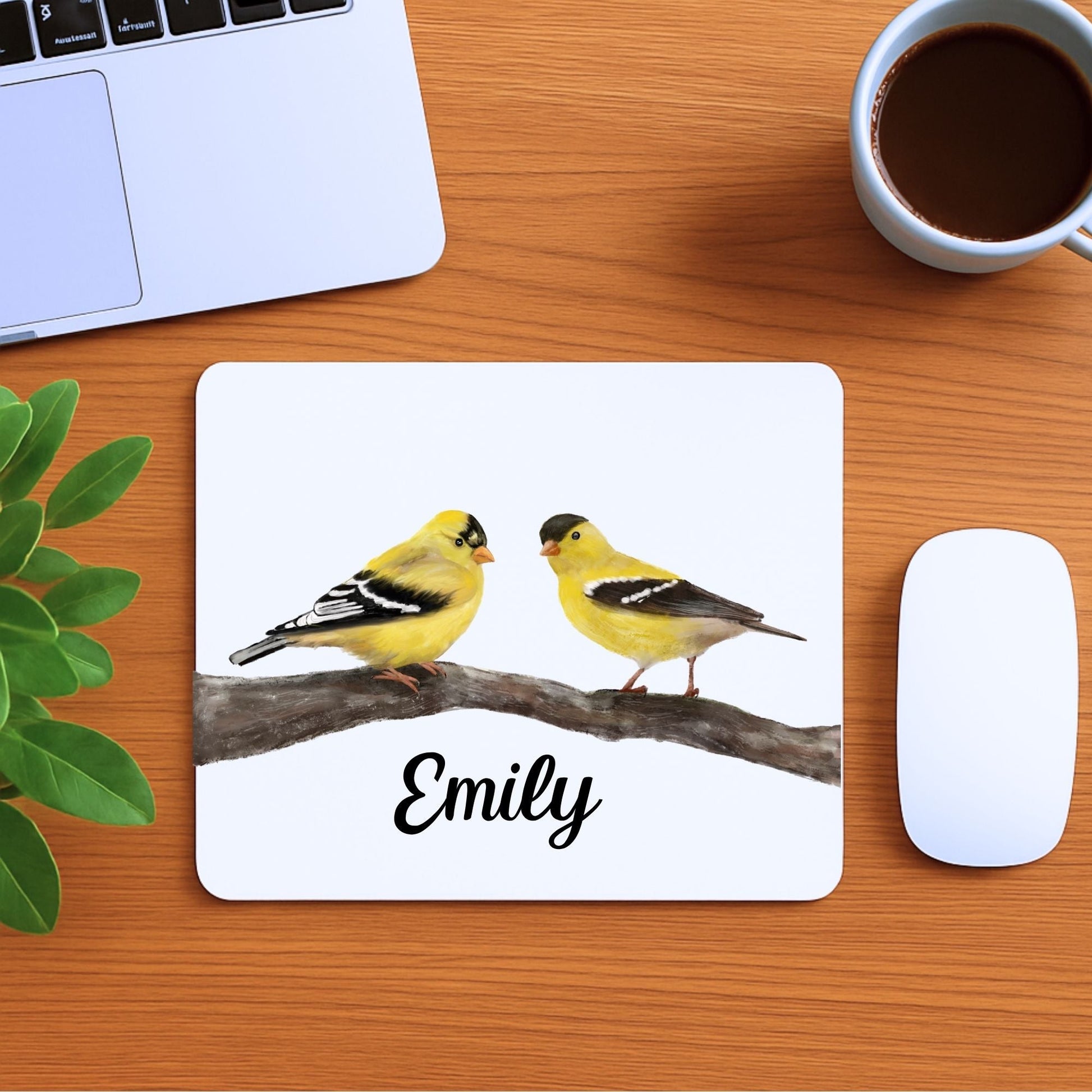 American Goldfinches Mousepad - MerikaArt