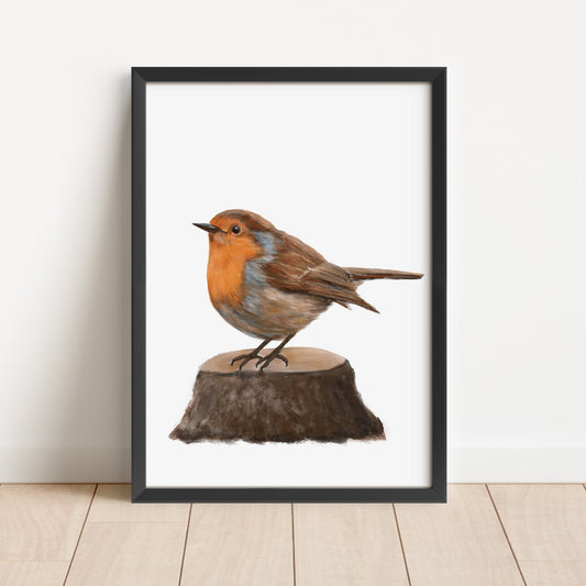 American Robin Art Print – Charming Backyard Bird Decor - MerikaArt