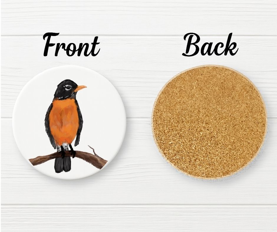 American Robin Ceramic Coaster - MerikaArt