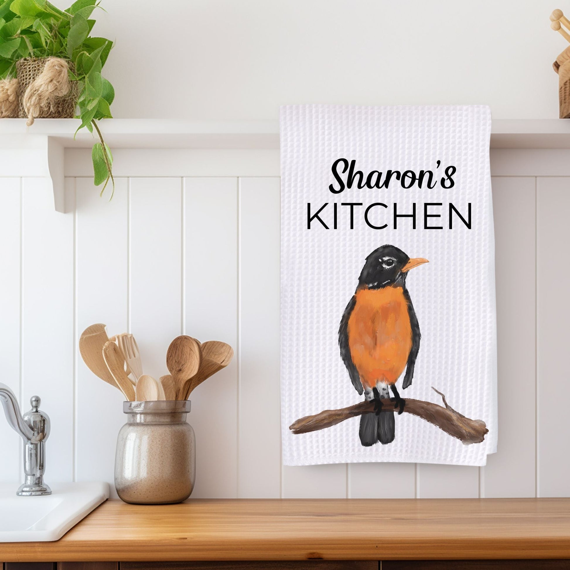 American Robin Kitchen Towel - MerikaArt