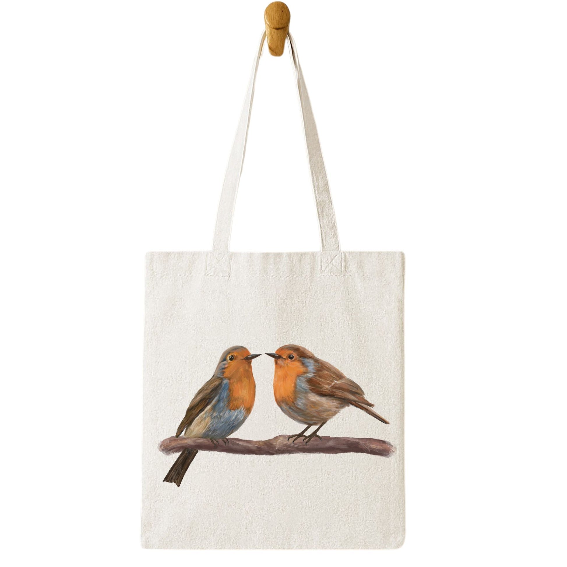 American Robin Pair Canvas Tote Bag - MerikaArt