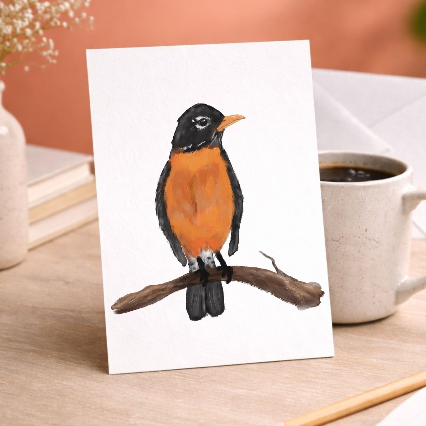 American Robin Postcard - MerikaArt