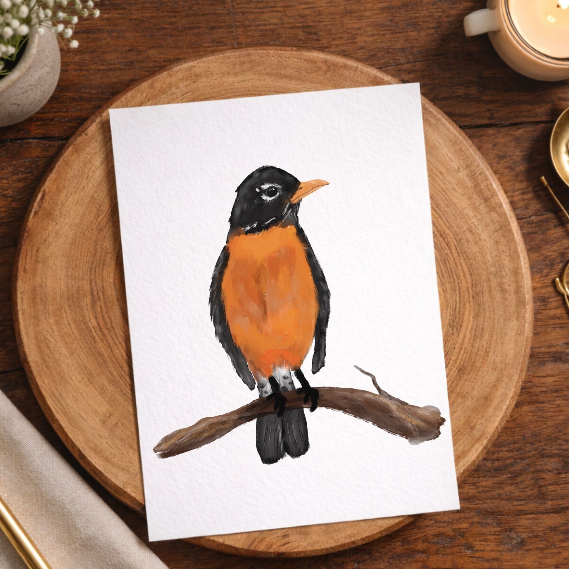 American Robin Postcard - MerikaArt