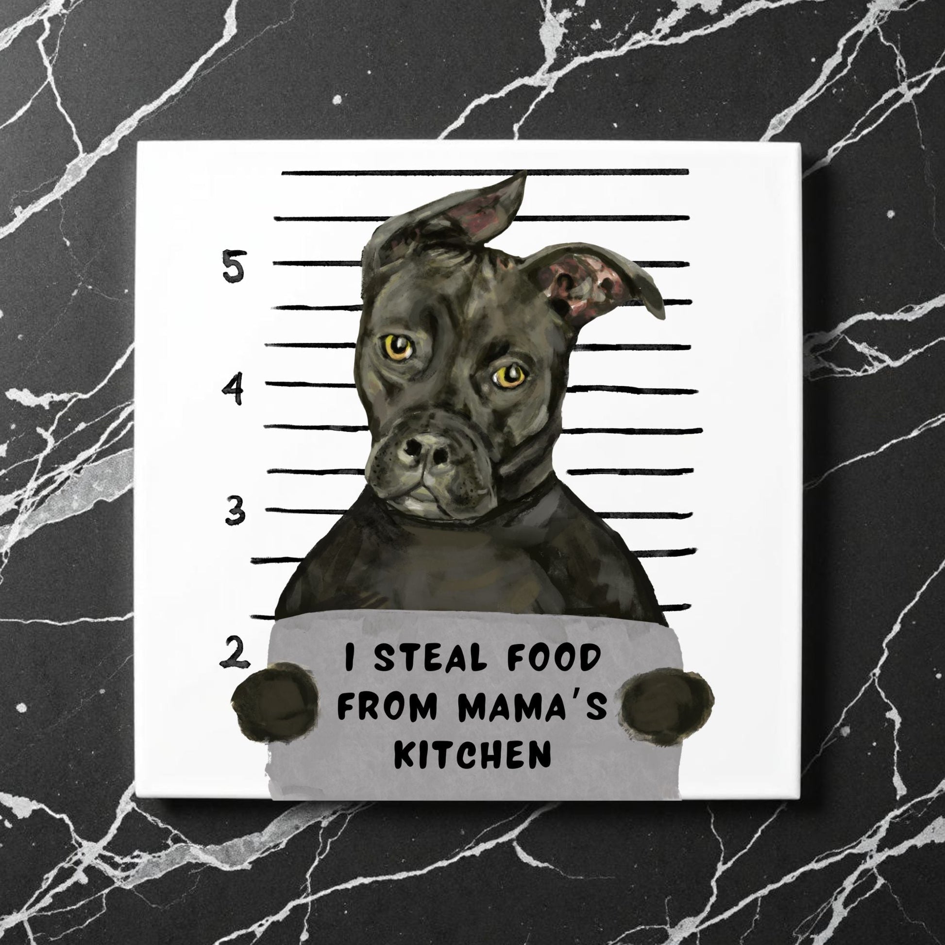 American Staffordshire Terrier Mugshot Tile - MerikaArt
