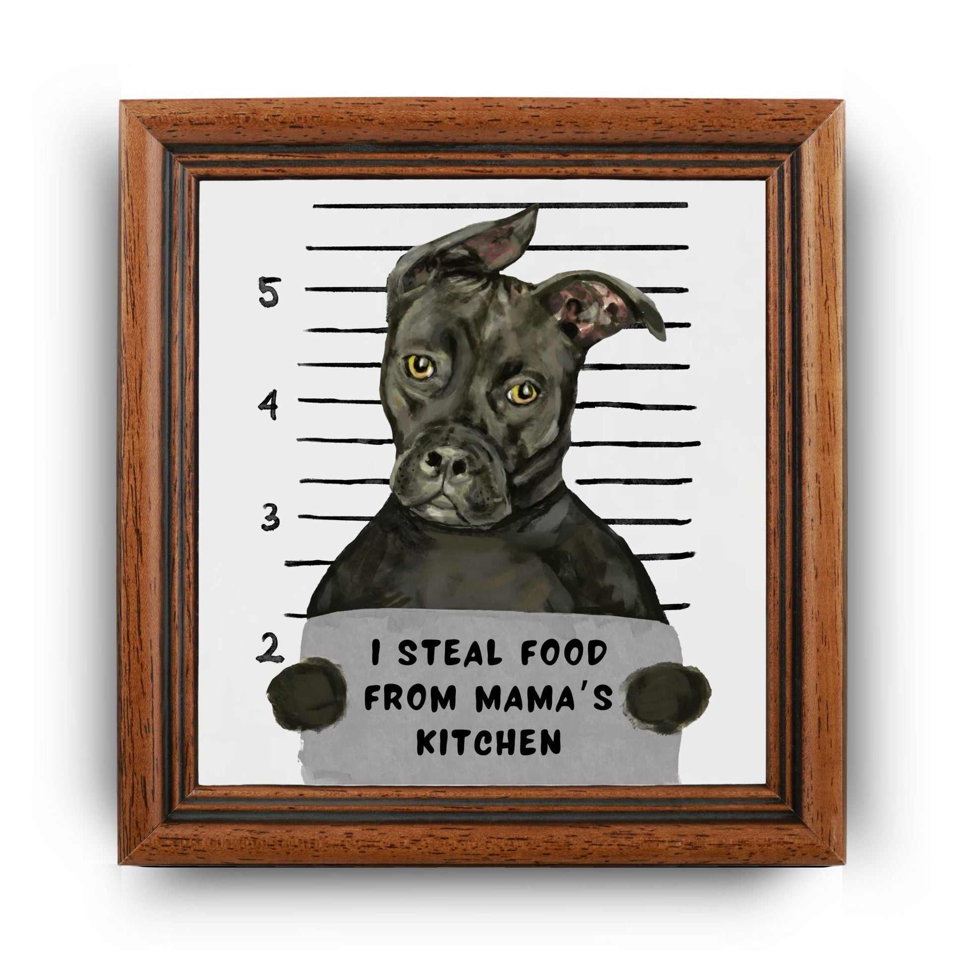 American Staffordshire Terrier Mugshot Tile - MerikaArt
