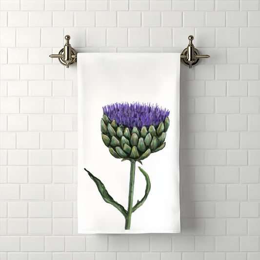 Artichoke Flower Bathroom Towel - MerikaArt
